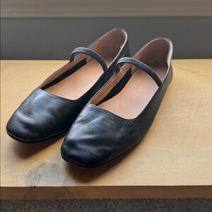 Madewell Greta Leather Mary Jane Ballet Flats with Elastic Strap (8)